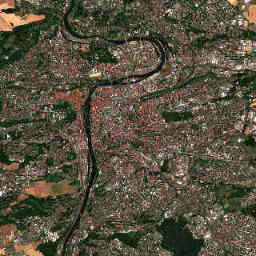 Prag: Satellitenausschnitt vom 1. Aug. 2020