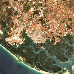 Ria Formosa bei Faro: Satellitenausschnitt vom 28. Juli 2020