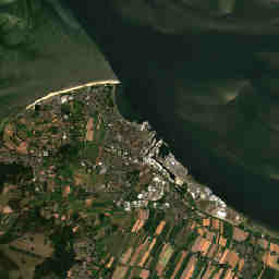 Wattenmeer bei Cuxhaven: Satellitenausschnitt vom 15. Aug. 2020